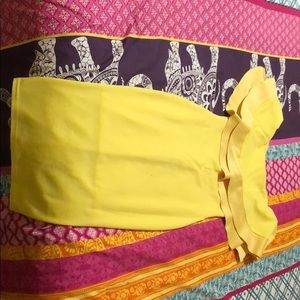 Yellow off the shoulder dress